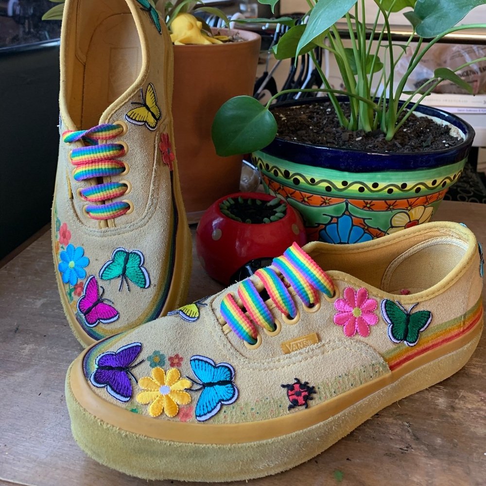 Handmade Rainbow Butterfly Custom Vans